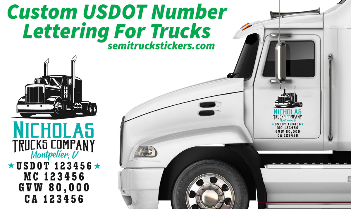 Custom USDOT Semi Truck Decal Lettering | Thousands of Custom Designs ...