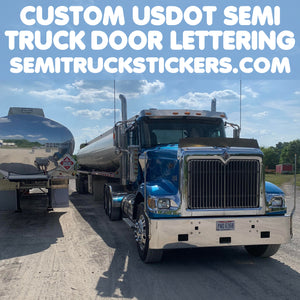 custom usdot semi truck door lettering