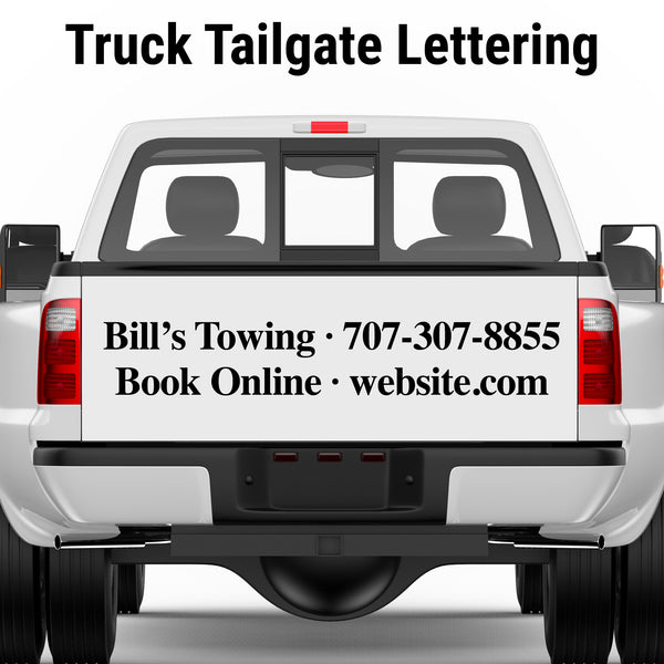 two line truck tailgate lettering decal stickers for business
