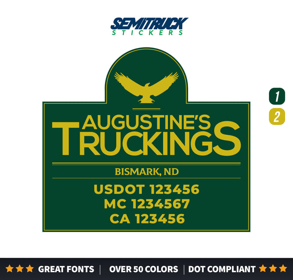 transport company name with usdot vinyl lettering