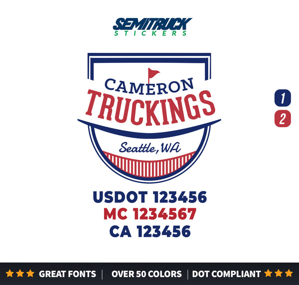 trucking door deca usdot mc ca sticker