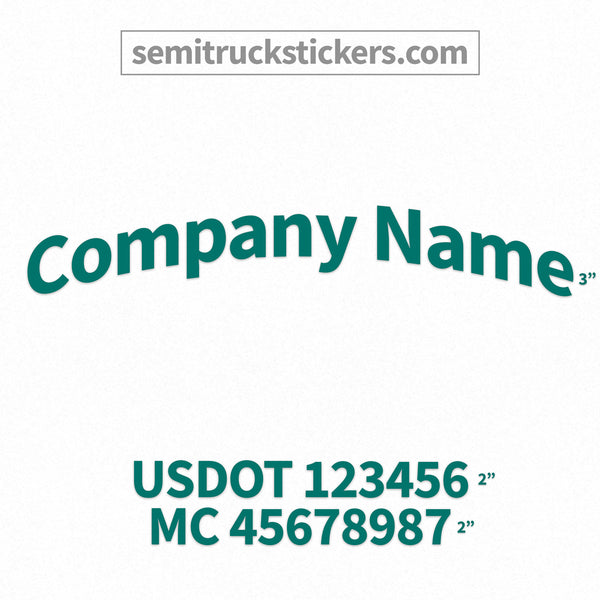 Arched Company Name Truck Door Decal, USDOT, (Pair)