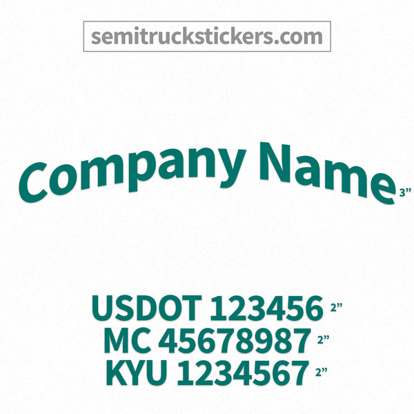 Arched Company Name Truck Door Decal, USDOT, (Pair)