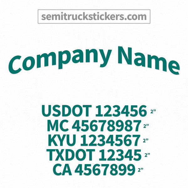 Arched Company Name Truck Door Decal, USDOT, (Pair)