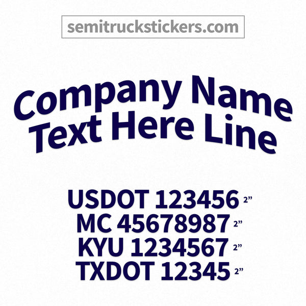 Arched Company Name Truck Door Decal, USDOT, (Pair)