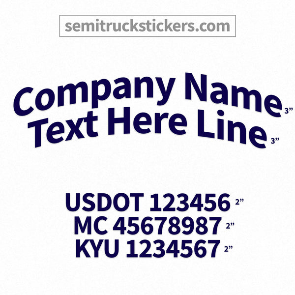 Arched Company Name Truck Door Decal, USDOT, (Pair)