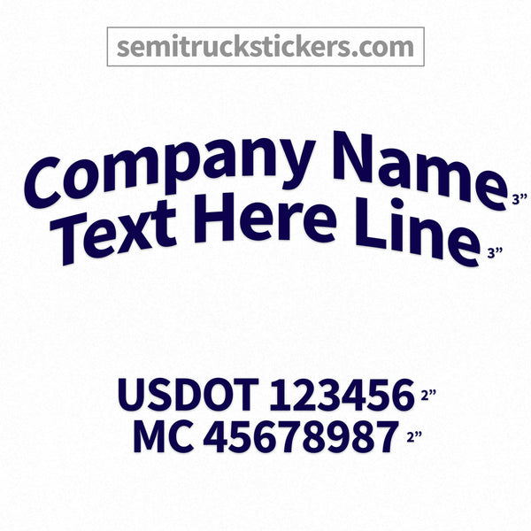 Arched Company Name Truck Door Decal, USDOT, (Pair)