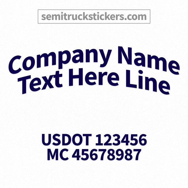 company name decal with usdot, mc