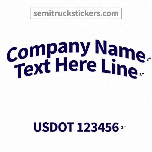 Arched Company Name Truck Door Decal, USDOT, (Pair)