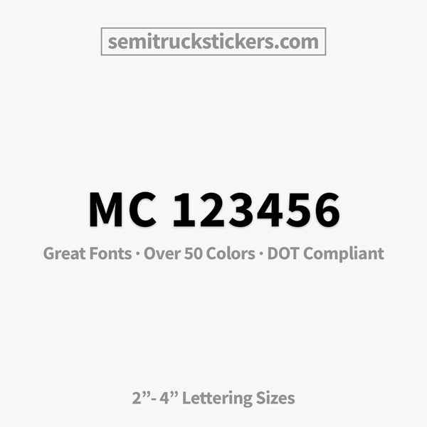 mc number decal sticker