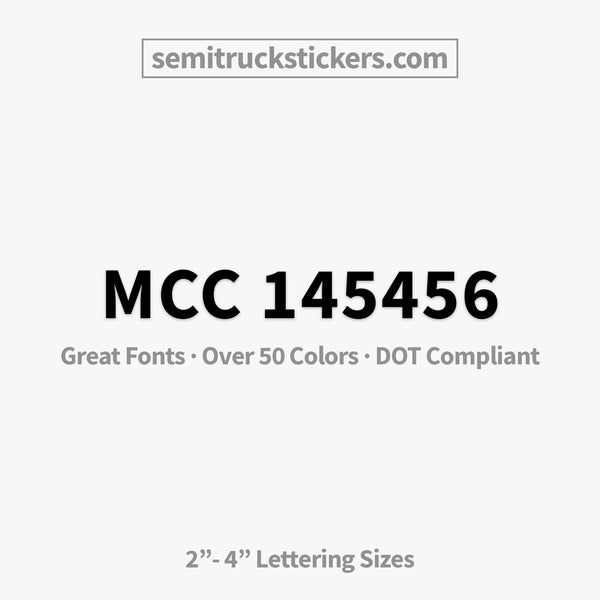 mcc number decal sticker