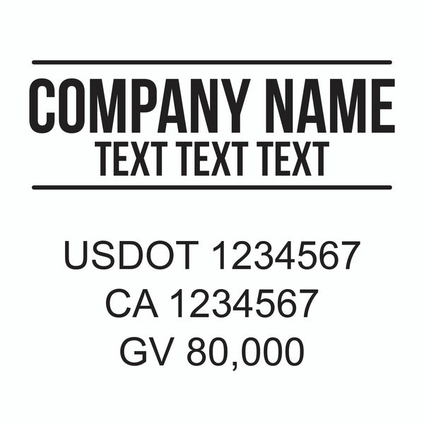 company name truck decal