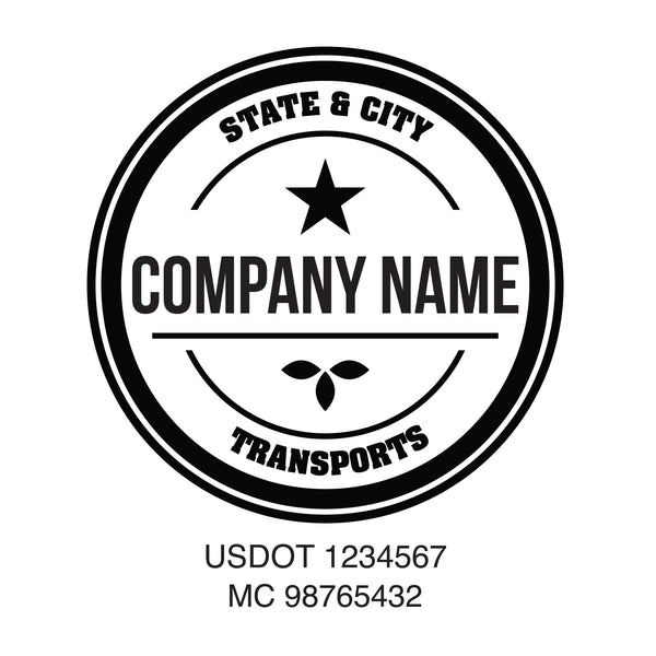 Company name transports decal