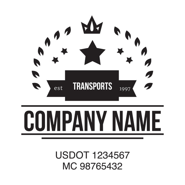 Company name transports decal