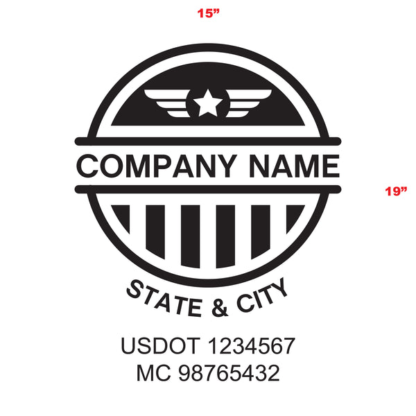 Military Style Company Name Truck Door Decal, USDOT, (Set of 2)