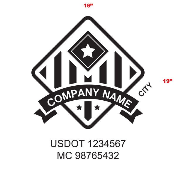 Military Style Company Name Truck Door Decal, USDOT, (Set of 2)