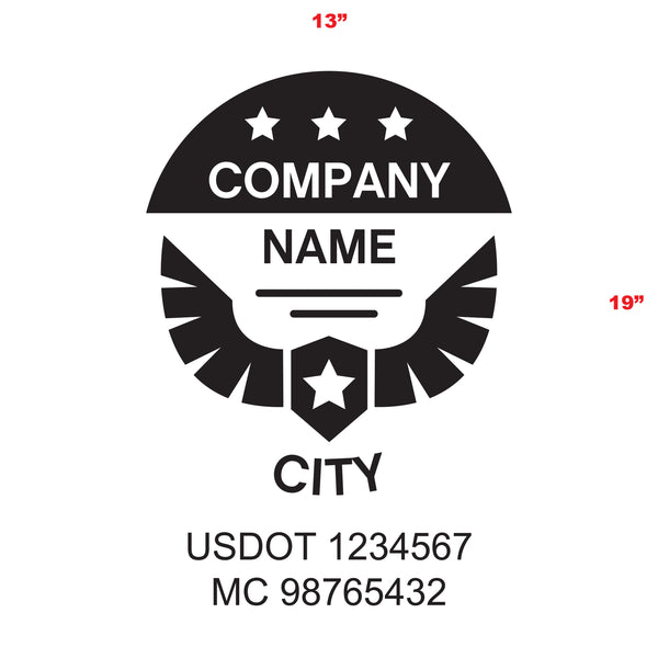 Military Style Company Name Truck Door Decal, USDOT, (Set of 2)