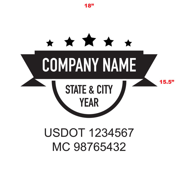 Military Style Company Name Truck Door Decal, USDOT, (Set of 2)