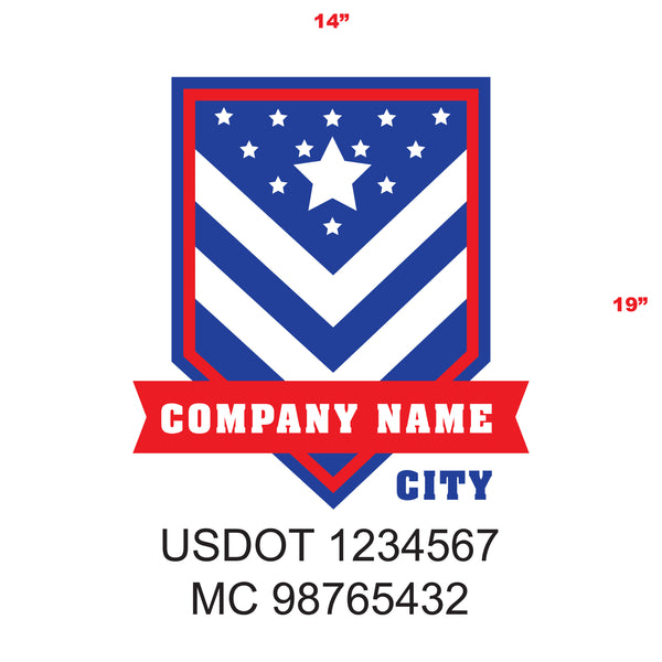 Military Style Company Name Truck Door Decal, USDOT, (Set of 2)