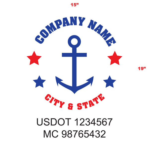 Military Style Company Name Truck Door Decal, USDOT, (Set of 2)