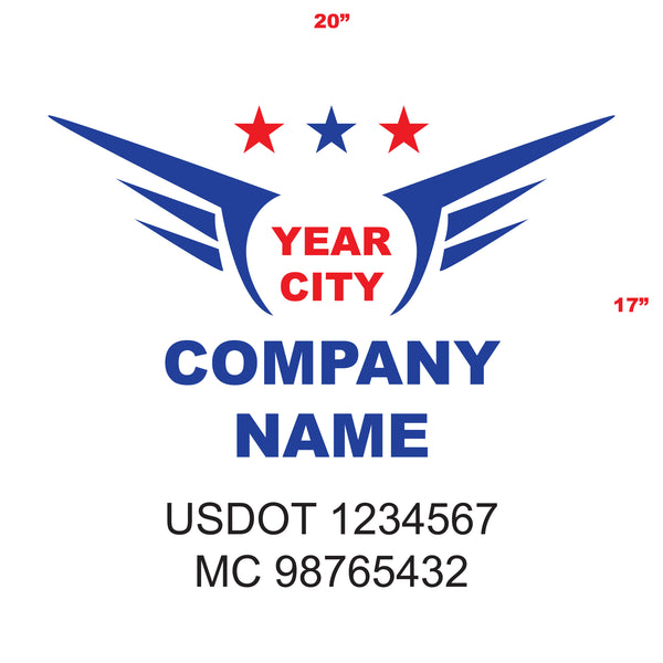 Military Style Company Name Truck Door Decal, USDOT, (Set of 2)