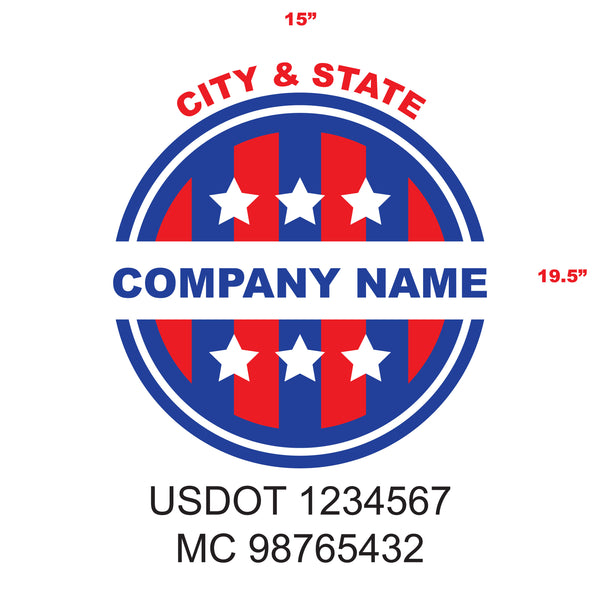Military Style Company Name Truck Door Decal, USDOT, (Set of 2)