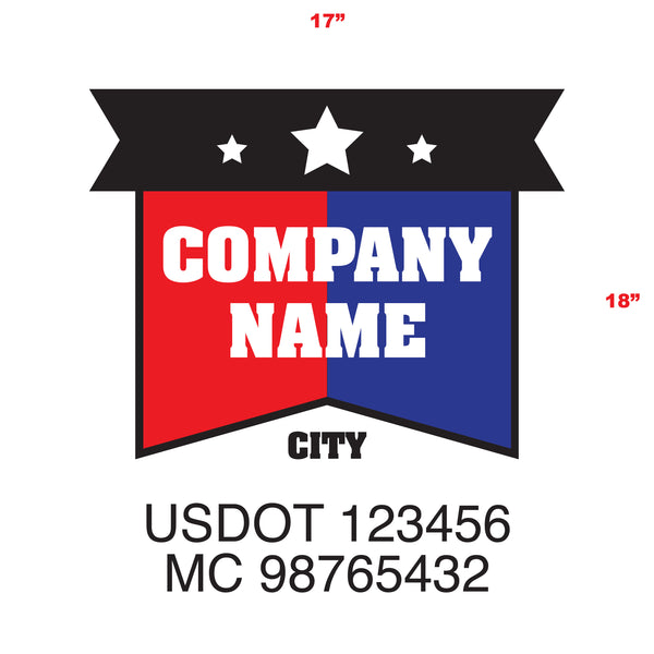 Military Style Company Name Truck Door Decal, USDOT, (Set of 2)