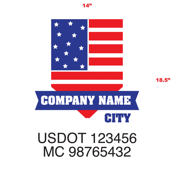 Military Style Company Name Truck Door Decal, USDOT, (Set of 2)