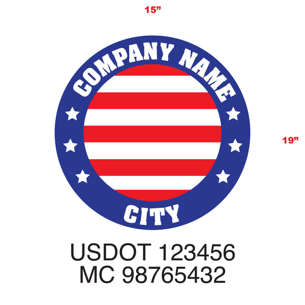 Military Style Company Name Truck Door Decal, USDOT, (Set of 2)