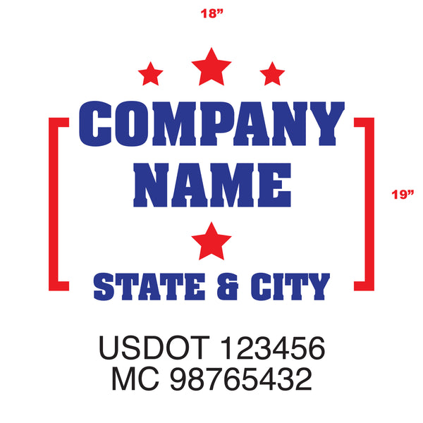 Military Style Company Name Truck Door Decal, USDOT, (Set of 2)