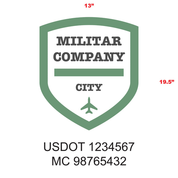 Military Style Company Name Truck Door Decal, USDOT, (Set of 2)