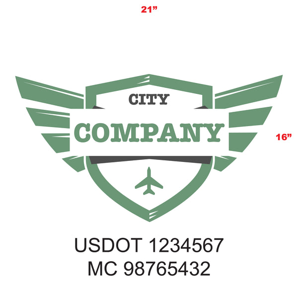 Military Style Company Name Truck Door Decal, USDOT, (Set of 2)