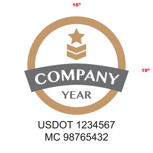 Military Style Company Name Truck Door Decal, USDOT, (Set of 2)