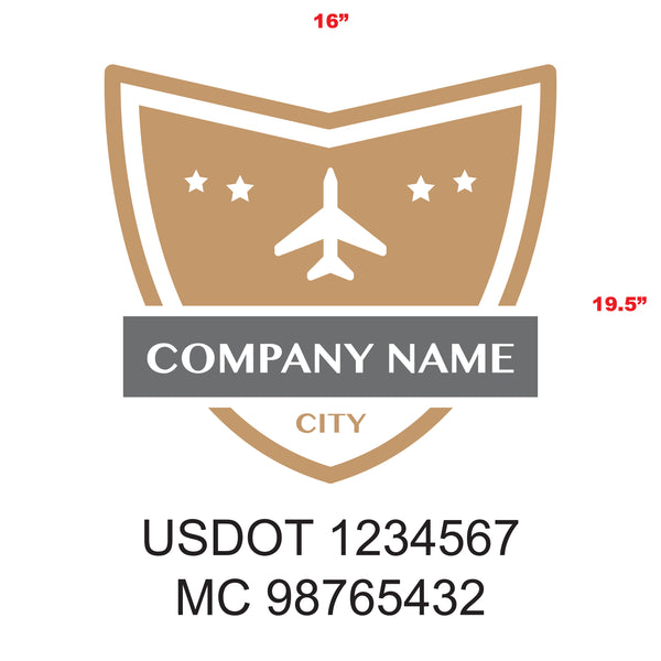 Military Style Company Name Truck Door Decal, USDOT, (Set of 2)