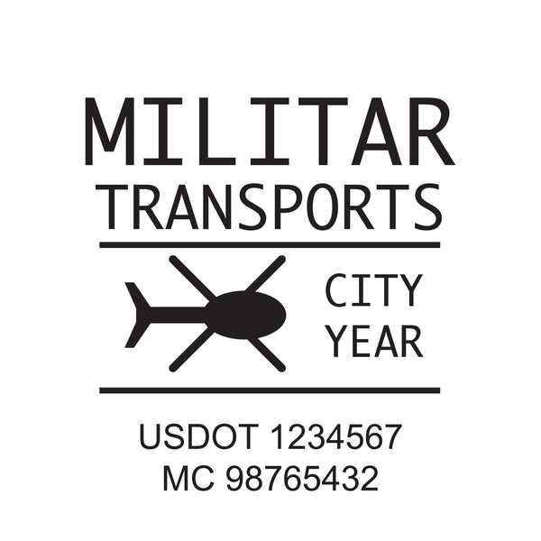 Militar company name Truck decal