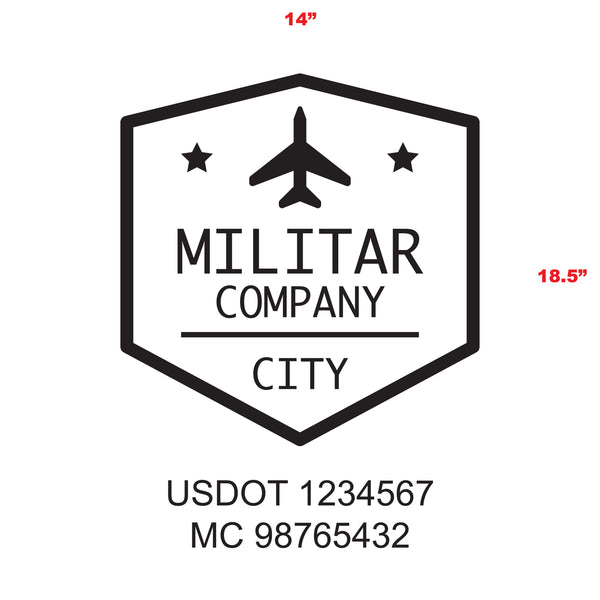 Military Style Company Name Truck Door Decal, USDOT, (Set of 2)