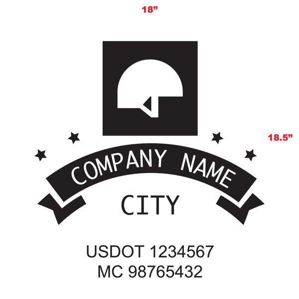Military Style Company Name Truck Door Decal, USDOT, (Set of 2)