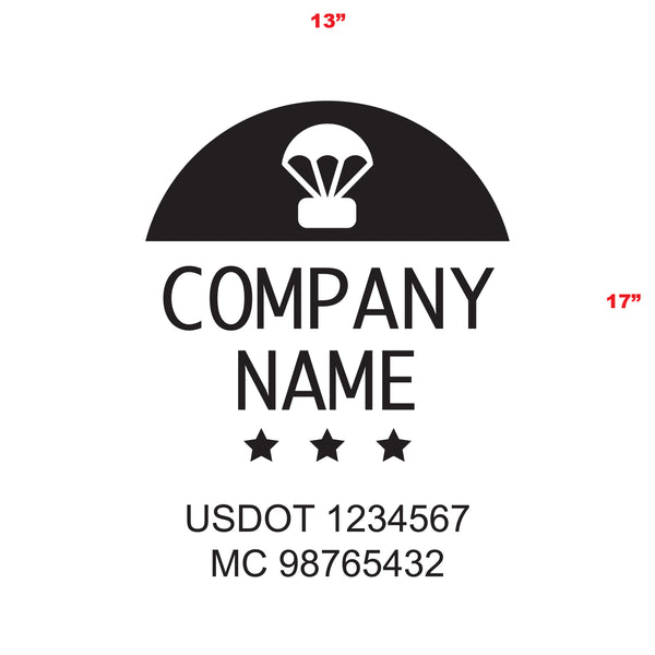 Military Style Company Name Truck Door Decal, USDOT, (Set of 2)