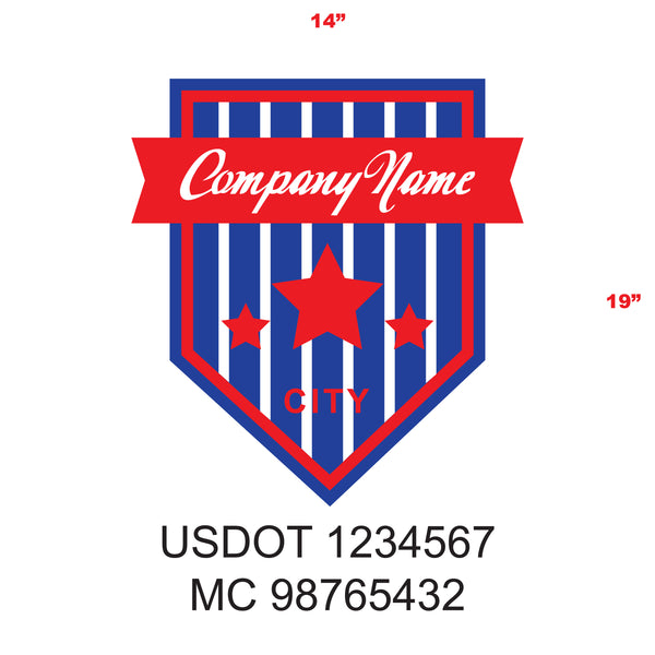 American Patriotic Truck Door Decal (USDOT & MC) Lettering