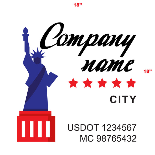 American Patriotic Truck Door Decal (USDOT & MC) Lettering