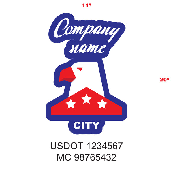 American Patriotic Truck Door Decal (USDOT & MC) Lettering