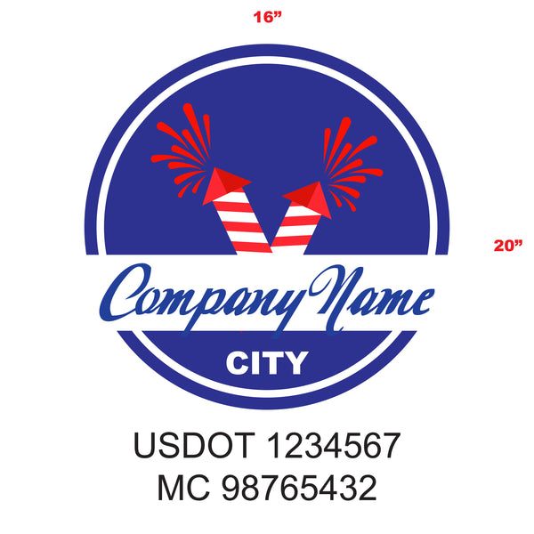 American Patriotic Truck Door Decal (USDOT & MC) Lettering