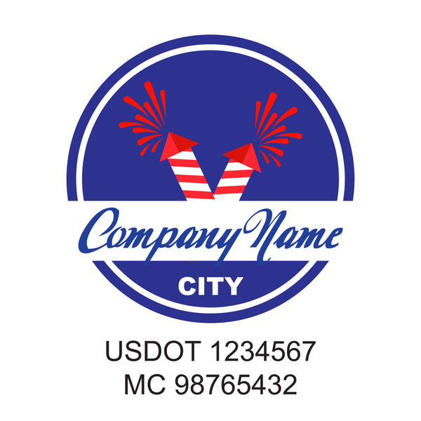 Patriotic company name Truck decal