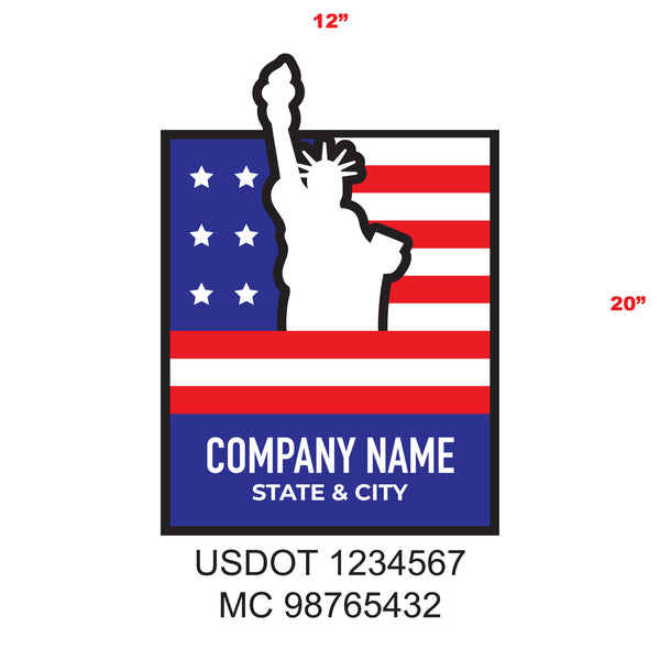 American Patriotic Truck Door Decal (USDOT & MC) Lettering