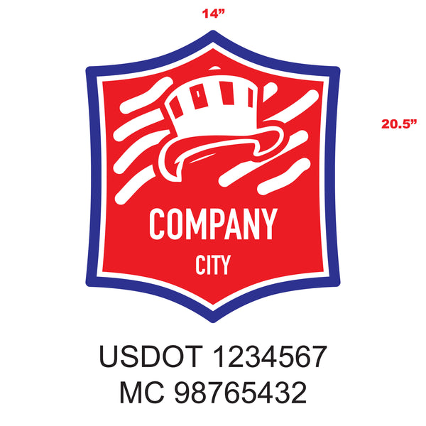 American Patriotic Truck Door Decal (USDOT & MC) Lettering