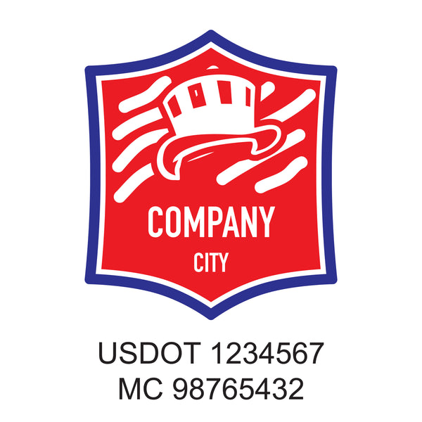 Patriotic company name Truck decal