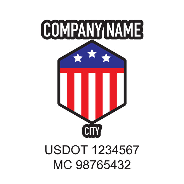 Patriotic company name Truck decal