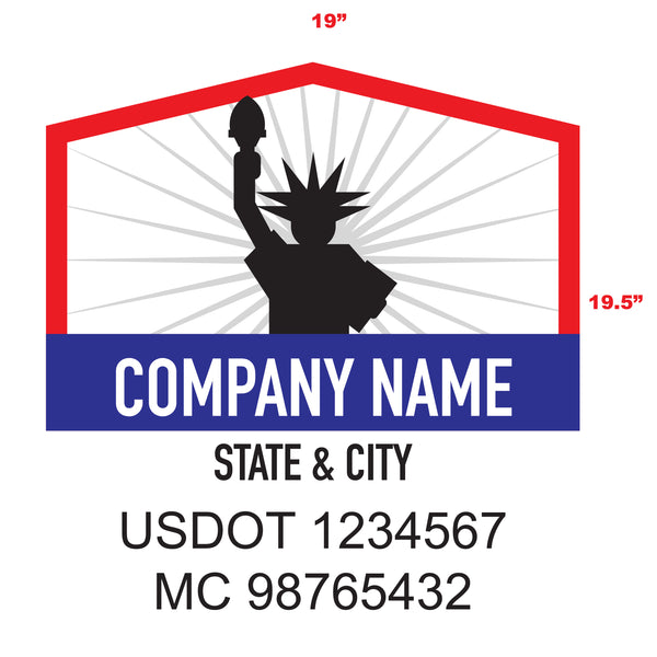 American Patriotic Truck Door Decal (USDOT & MC) Lettering