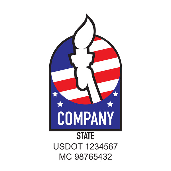 Patriotic company name Truck decal