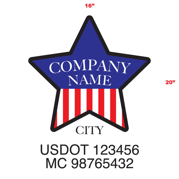 American Patriotic Truck Door Decal (USDOT & MC) Lettering
